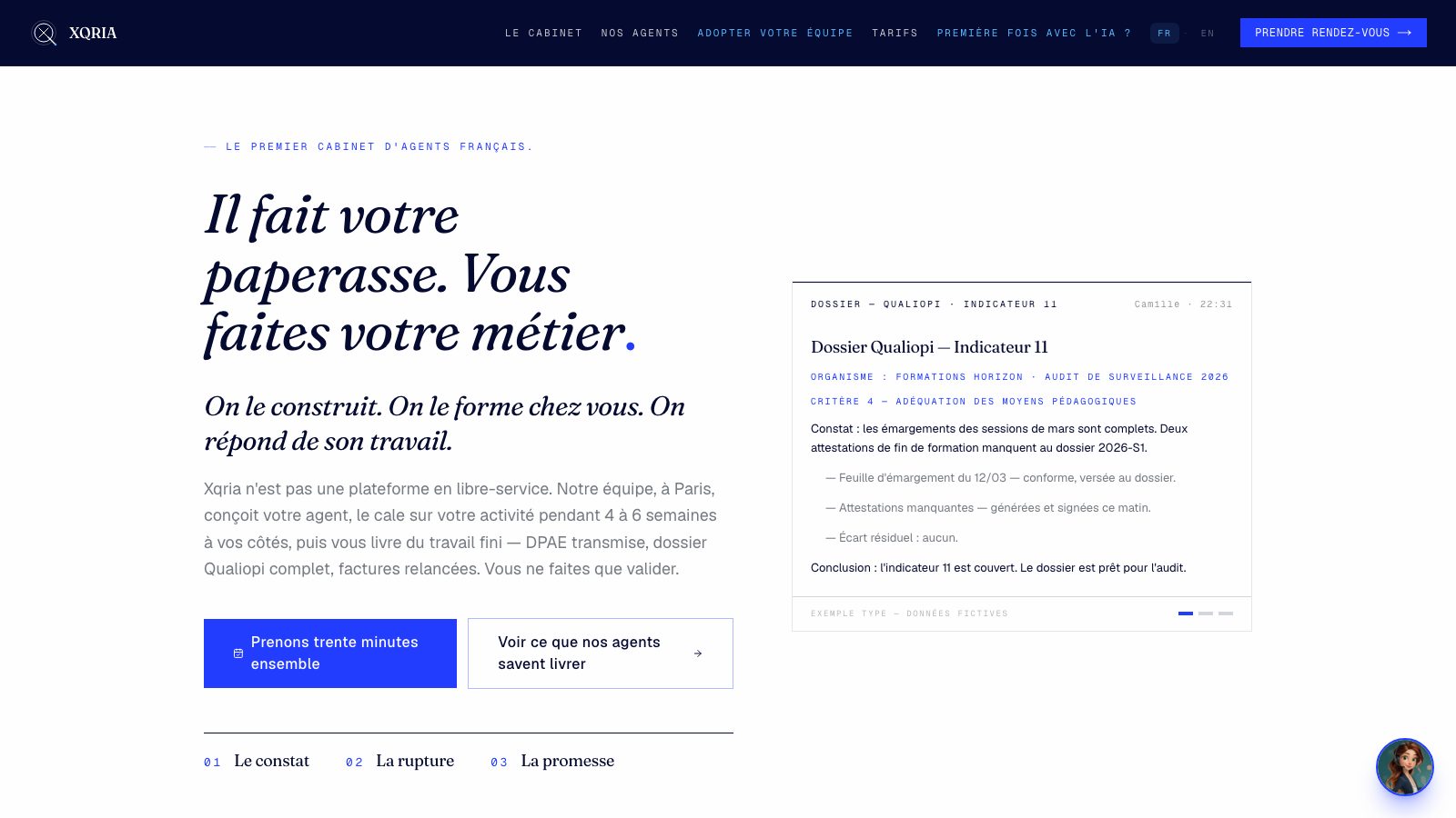 Page d'accueil de xqria.fr